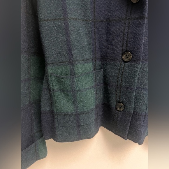 TAHARI Women’s Navy Green Plaid Blazer - Size Small - Picture 7 of 10